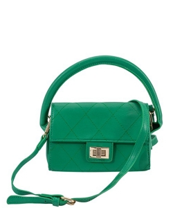 Quilted Small Trendy Handle Crossbody Bag  BA320051 GREEN